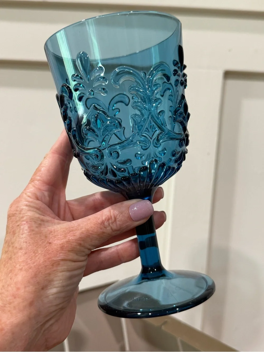 NWT Pier 1 Imports Acrylic Goblet Tumbler Set of 4 Red Green Blue Orange